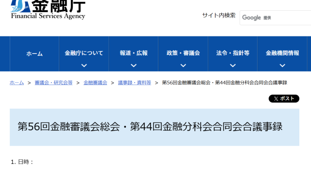 金融審議会・総会での発言